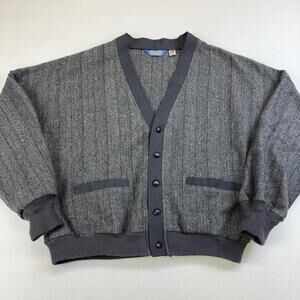 Vintage Pendleton Virgin Wool Cardigan Sweater Size XL Gray